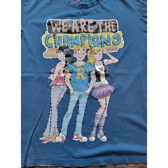 Archie We Are The Champions Graphic Crew Neck Short Sleeved Tee Shirt, Men's L - Picture 3 of 8